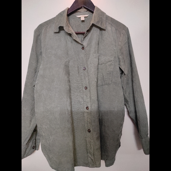 H&M olive Green Corduroy Shirt - Picture 6 of 12